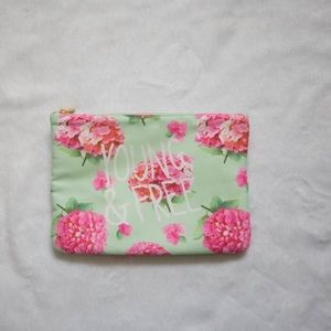 Green and pink floral makeup bag Forever21